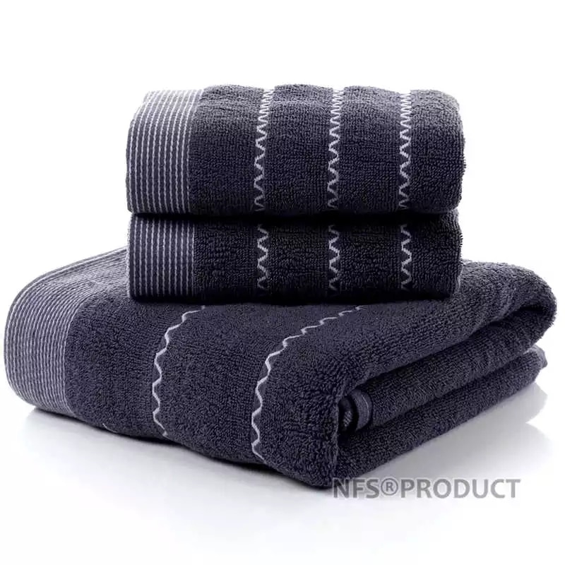 100%  bomulls håndkle sett bad geometrisk mønster badehåndkle for voksne ansikt håndklær frotté vaskeklut reise sport håndkle