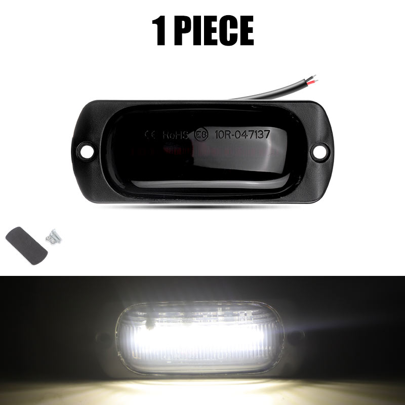 12 LEDs Truck Zijmarkeringslichten Auto Externe Verlichting Signaal Indicator Lamp Waarschuwing Staart Achterlicht voor Trailer Vrachtwagen bestelwagen 12 V 24 V: Zilver