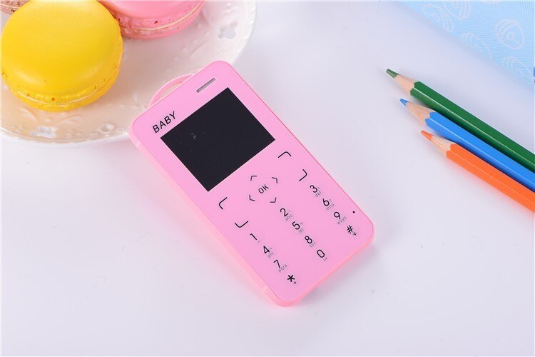 T5 Small Slim Size Cellphone 1.8" Ultra Thin Card Pocket Student MP3 Low Radiation Push Button Mini Mobile Phone: Add 4GB TF Card / Pink