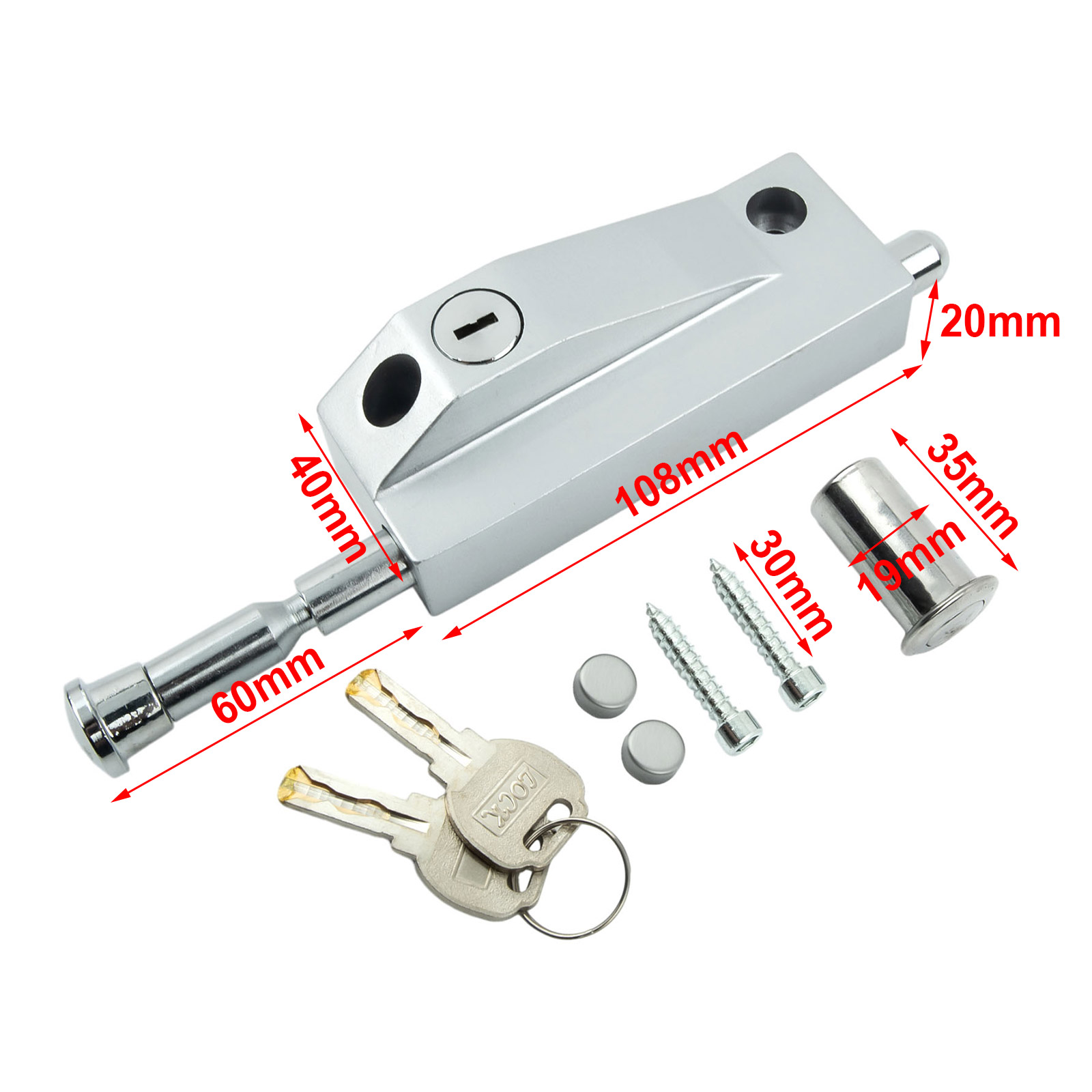 1pc Wooden Door Floor Lock Spring Bolt Lock Door Bolt Lock Floor Bolt Lock Zinc Alloy Framed Door Latch Lock