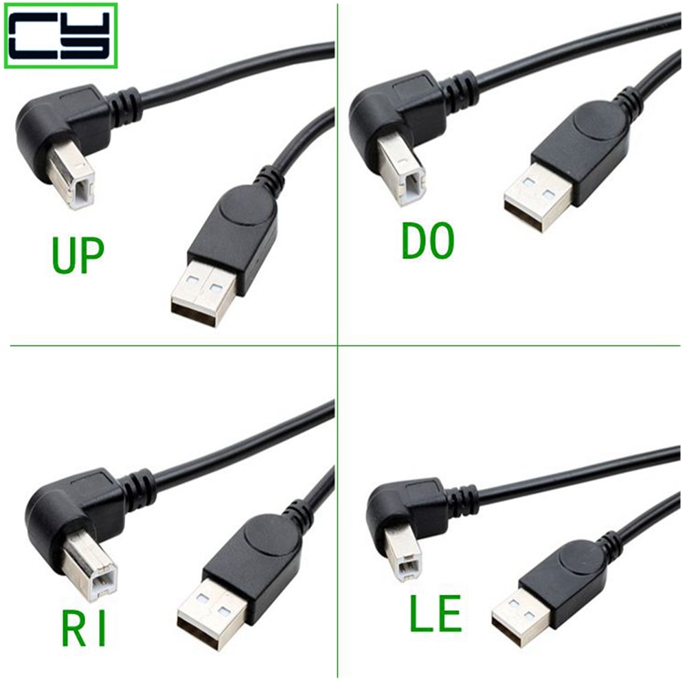 Usb 2.0 a han til usb b han type b bm op&amp;ned&amp;højre &amp; venstre vinkel printer scanner 90 graders kabel 100cm 150cm bm vinklet c
