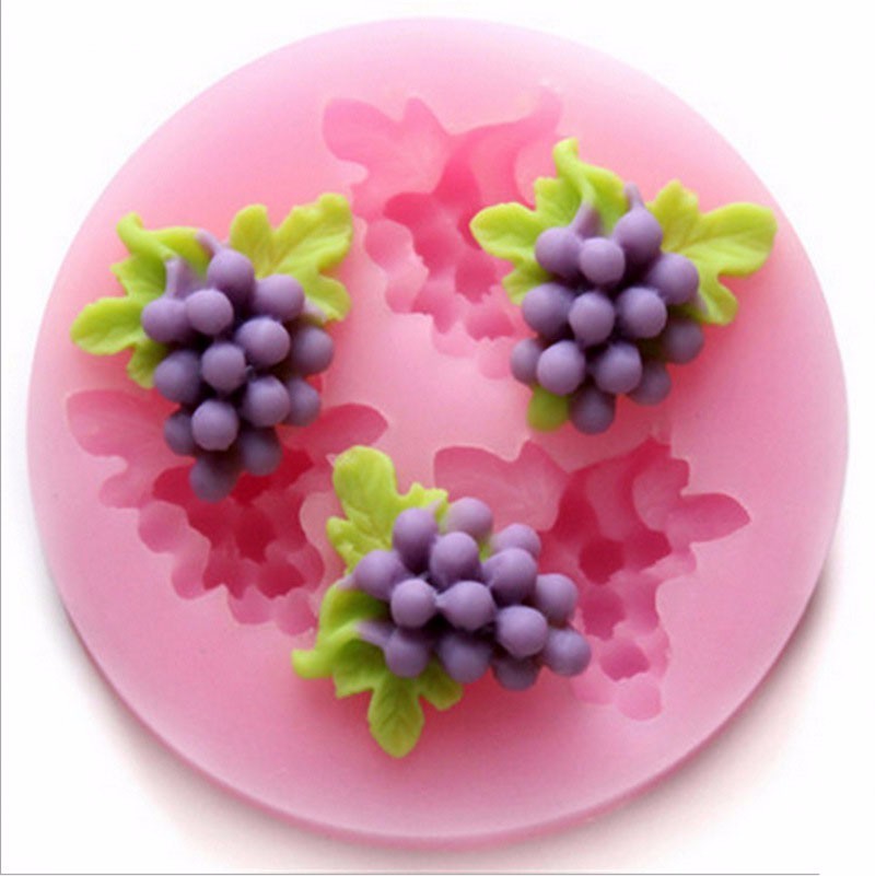 Druiven Fruit Siliconen Mal 3d Craft Zeep Mallen Fondant Taart Decor Mallen Chocolade Snoep Gumpaste Klei Mallen: grape