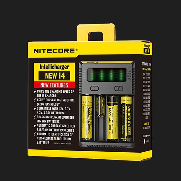 100% Original Nitecore i4 Intellicharger Universal Battery Charger I4 Intelligent charging Power For Li-ion/NiMH 18650/26650/AA