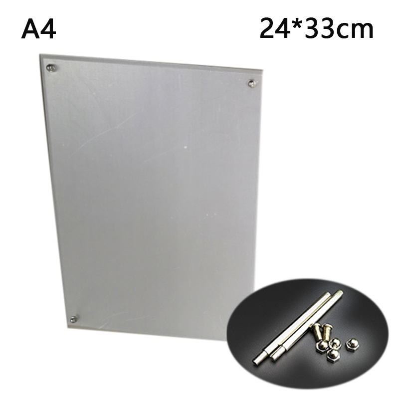 A5/A4 Acrylic Photo Frame Certificate Camp Poster Display Stand W/ 1 Set Nails For Homes,offices,cafes,bars,hotels Decorations: A 12 inch  A4