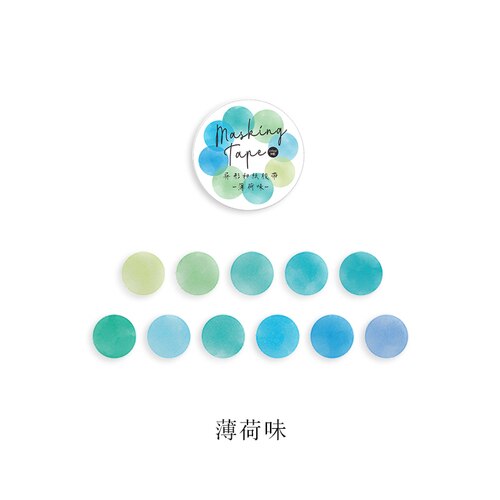Stickers ronds colorés bonbon pour Scrapbooking, en papier coloré bonbon, ruban de décoration en Washi, papeterie créative pour fournitures scolaires, 100 pièces: 7