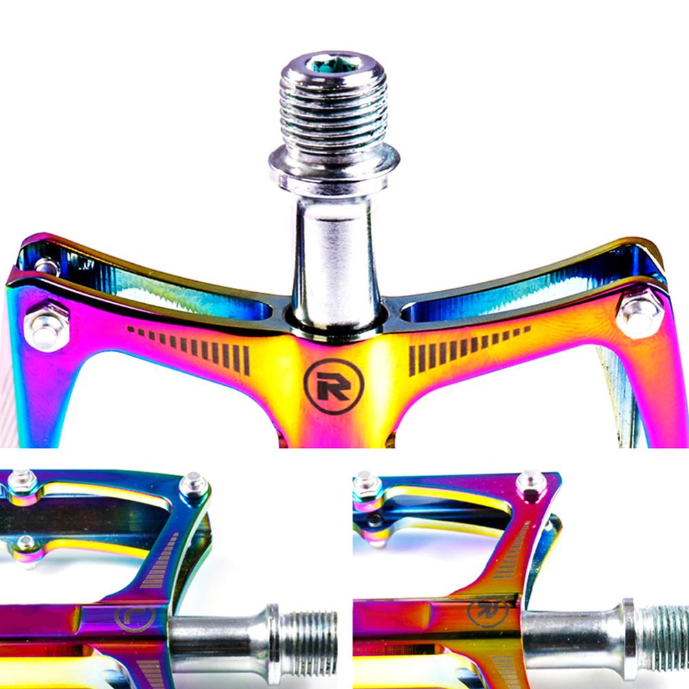 Pédales de vélo arc-en-ciel pédales de vélo de montagne ultralégères anti-dérapant en alliage d'aluminium roulement vtt vélo pédale accessoires de vélo