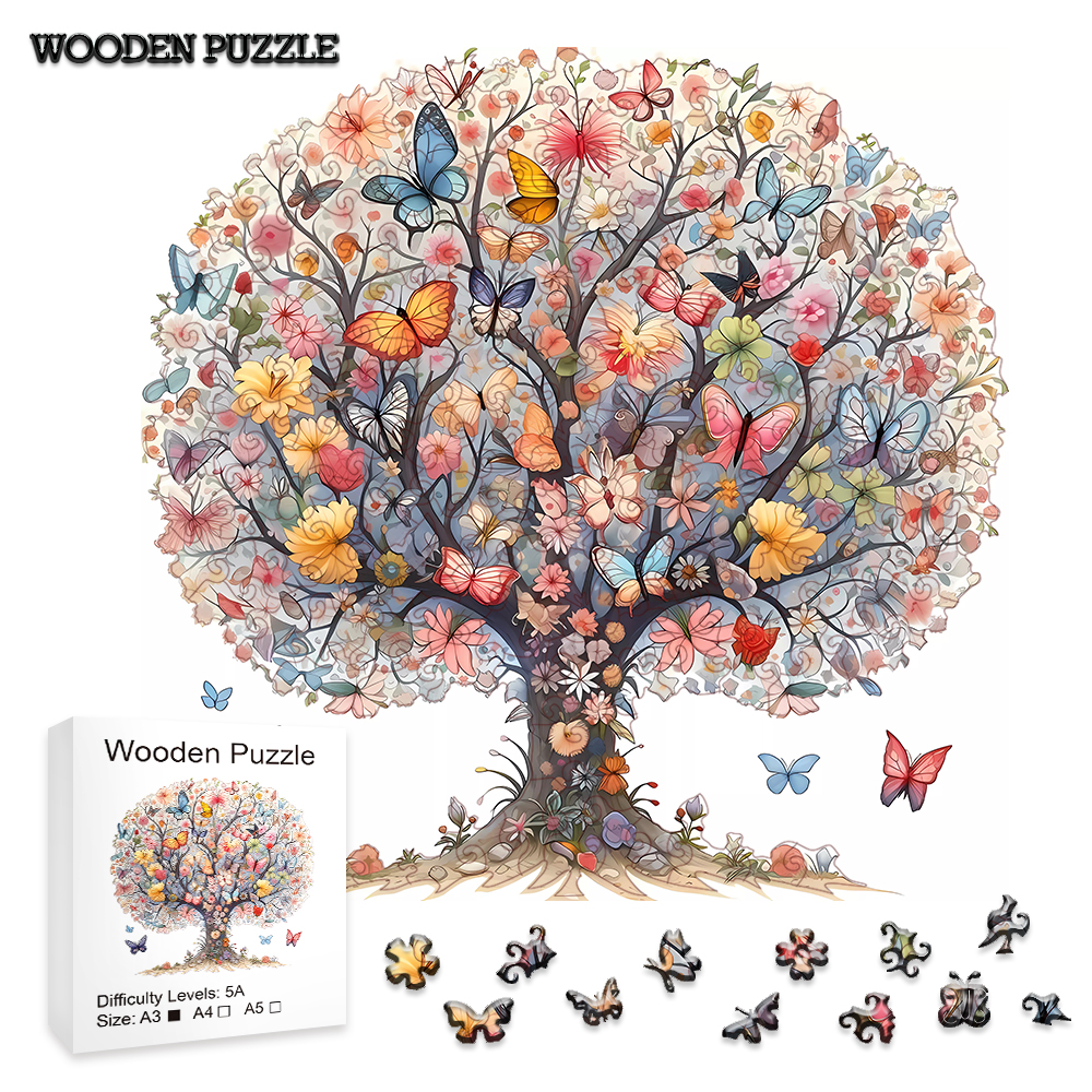 Albero della vita - Puzzle in legno, forma irregolare, estremamente difficile da assemblare giocattolo, regalo per la decorazione della casa, giocattolo interessante per adulti,