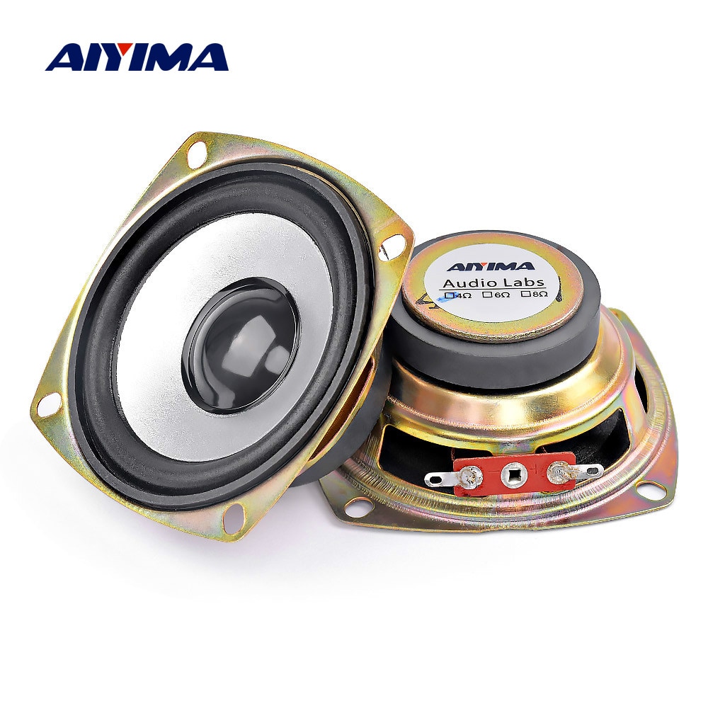 Aiyima 2 Stuks 3 Inch Draagbare Full Range Luidsprekers 4 Ohm 5W Sound Speaker Neodymium Home Theater Ktv Professionele luidspreker Diy