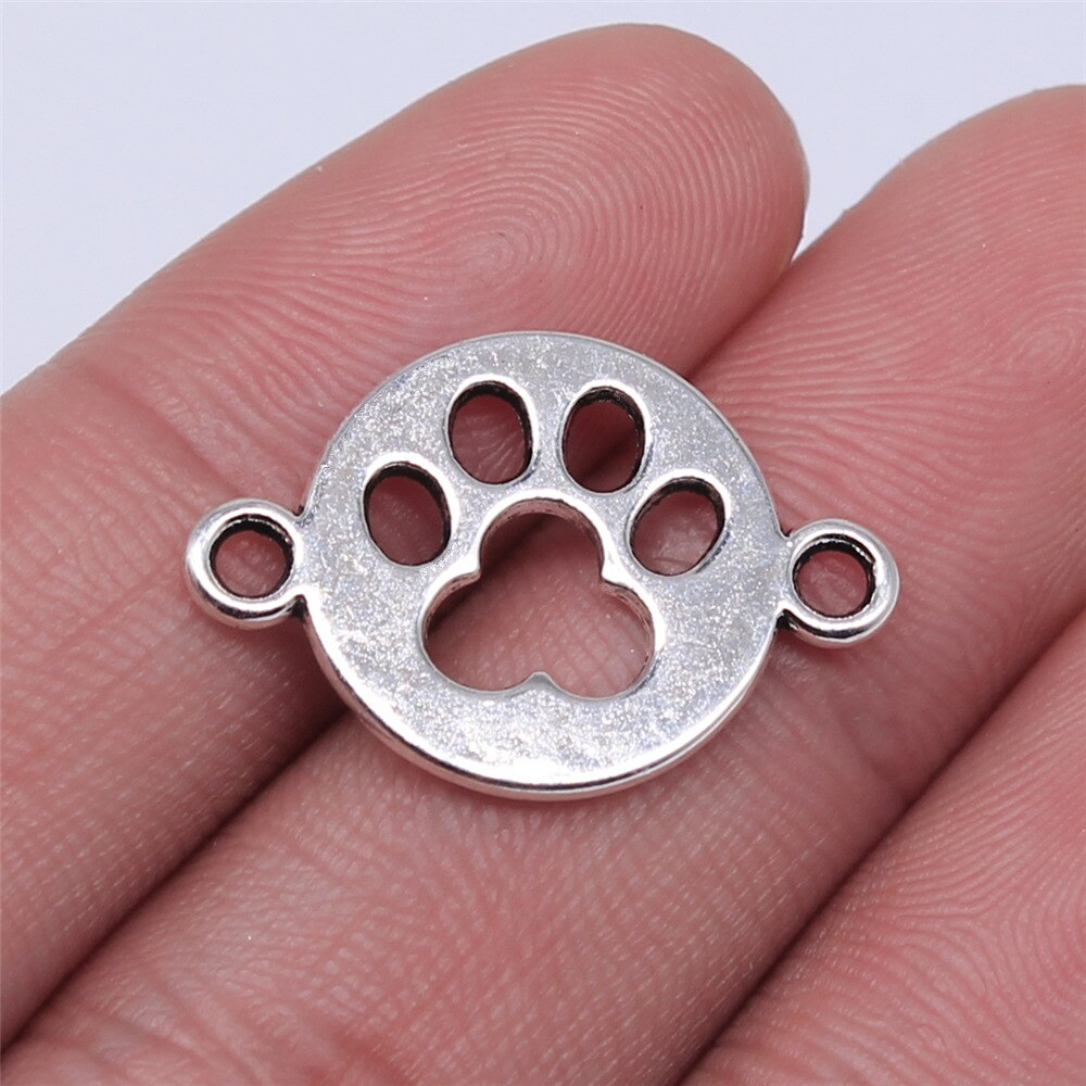 20pcs Charms Dog Paw Tibetan Bronze Silver Color Pendants Antique Jewelry Making DIY Handmade Craft: Champagne gold