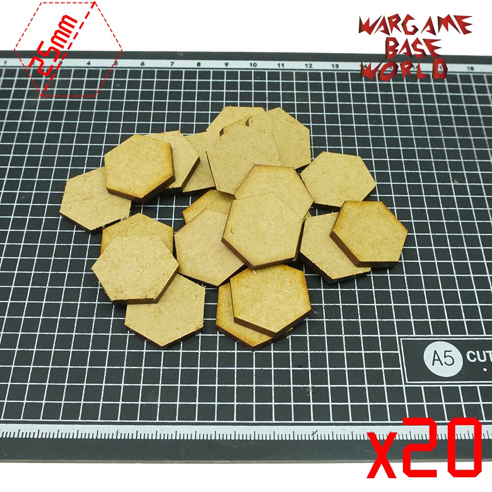 Incircle Excircle Hexagon Bases-Mdf Bases: 25mm Excised