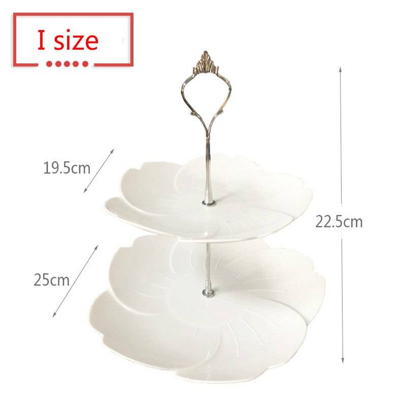European three-story two-story fruit plate dry tray afternoon tea dessert trays baking table multi-story cake rack cafe tables: I size 2 layers