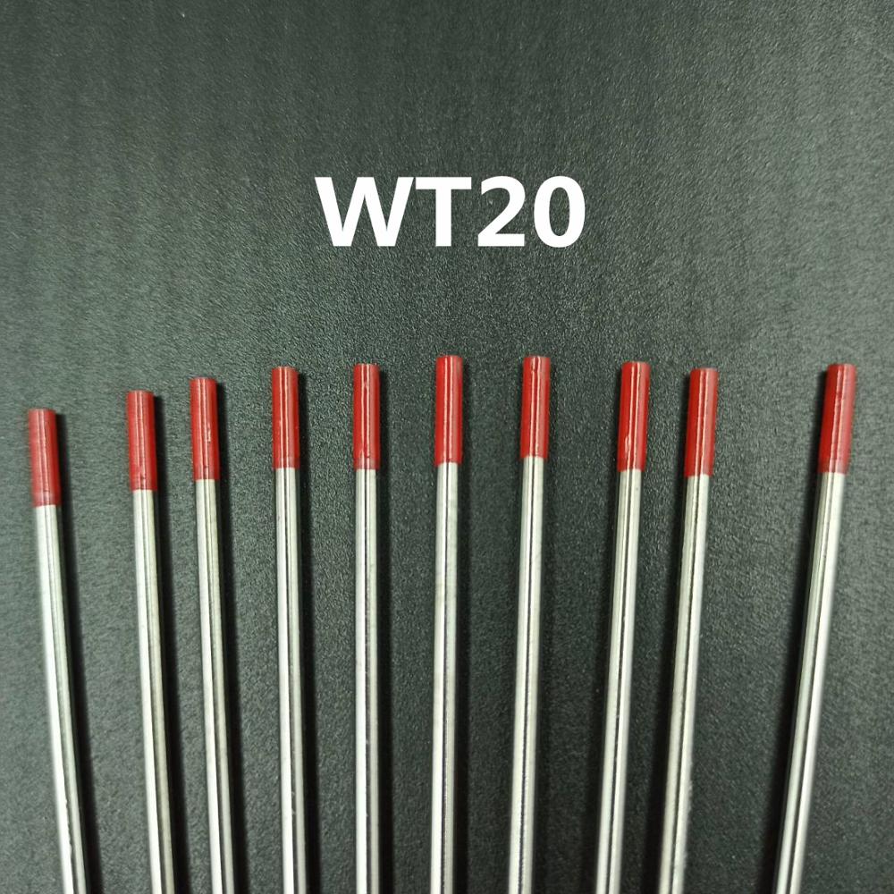 WT20 Rode Wolfraam Elektrode 1.0 1.6 2.0 2.4 3.0 3.2Mm 2% Gethorieerde Voor Lasapparaat Tig Staaf 150Mm