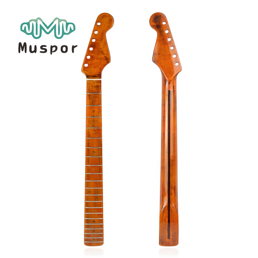 Muspor vintage elektrisk guitarhals 21 bånd gribebræt ahorn hals udskiftning til st strat guitar dele tilbehør