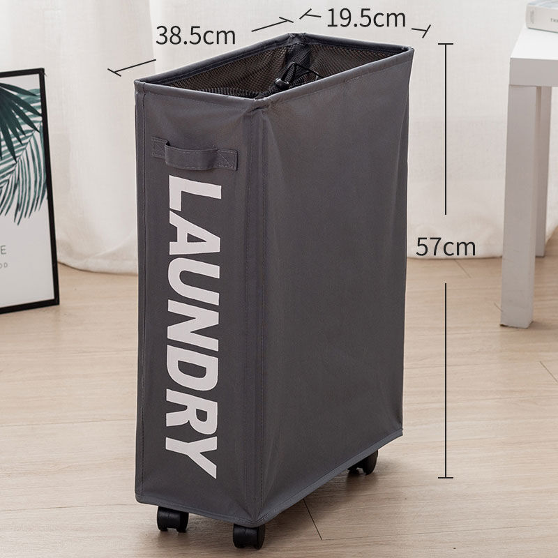 Noolim sammenklappelig snavset vasketøjskurv med hjul hjul bærbar tøjorganisator opbevaringskurv vasketøjsposer med høj kapacitet