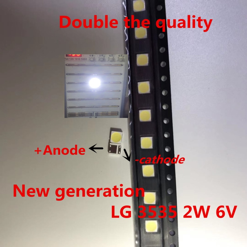 CHIP LED SMD 3535, 6V, blanco frío, 2W, para TV/retroiluminación LCD, 500 unids/lote