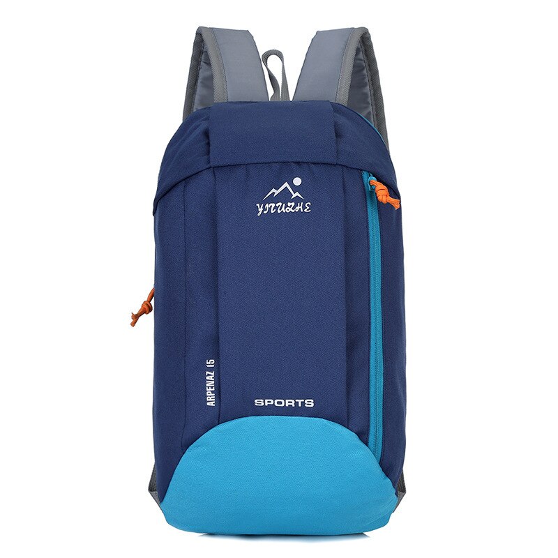 10L Outdoor Sport Licht Gewicht Waterdichte Rugzak Reizen Wandelen Tas Rits Verstelbare Riem Camping Knapzak Mannen Vrouwen Kind: 7C Dark blue