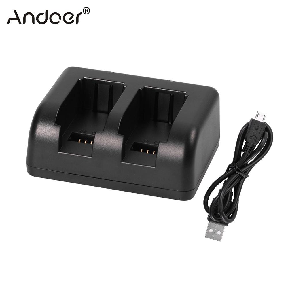Andoer Dual Battery Charger Panoramic Camera Battery Charger for Garmin Virb 360 Camera Battery Charger Fast Safe and Portable