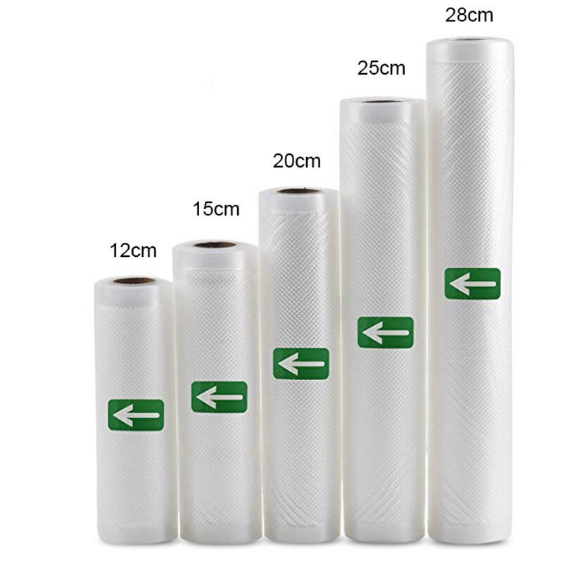 5 rolek/2 rolki Lot do kuchni do jedzenia worek próżniowy torby do przechowywania uszczelniacz próżniowy żywności zachować 12 + 15 + 20 + 25 + 28cm * 500cm: 1 lot