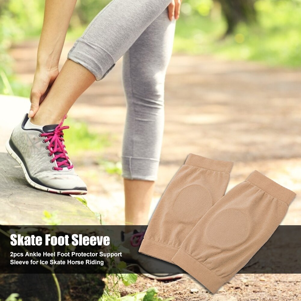 2pcs Nylon Protection Support Sleeve Sock Ankle Heel Foot Protector Cover for Ice Skate Horse Riding Skate Foot Sleeve
