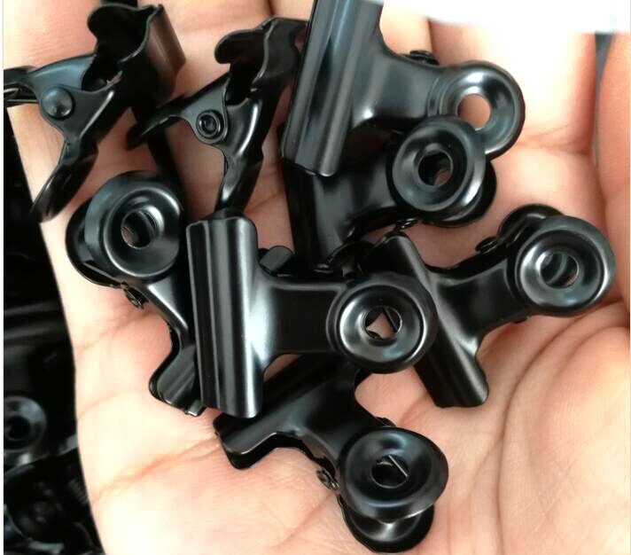 50 sztuk czarne metalowe klipsy biurowe artykuły biurowe domowe spinacze robić papieru mocowanie mała książka klip szkicowanie pokładzie szkicowanie klipy
