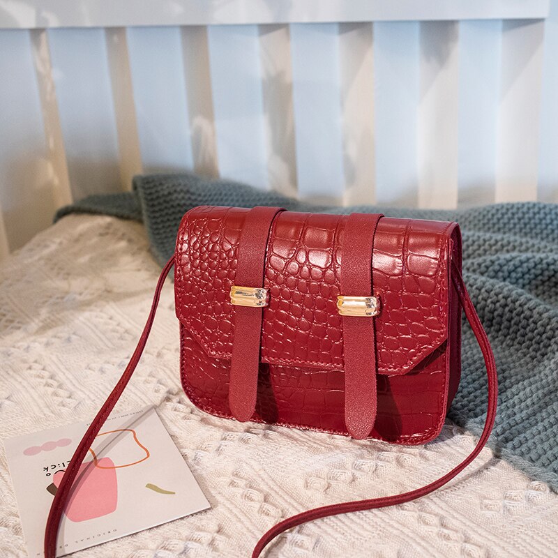 Moda feminina couro do plutônio crossbody mini cor sólida bolsa de ombro estilo casual ajustável fivela magnética saco de celular