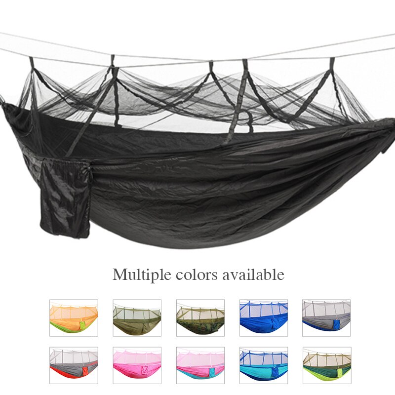 1-2 Person Outdoor Mosquito Net Parachute Hammock Camping Hanging Sleeping Bed Swing Portable Double Chair Army Green