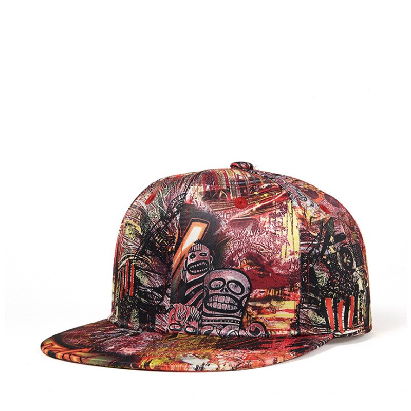 Chapeau Hip hop à bord plat avec graffiti 3D pour femme et homme, casquette de baseball, seau à motif de dessin animé, panama: 3