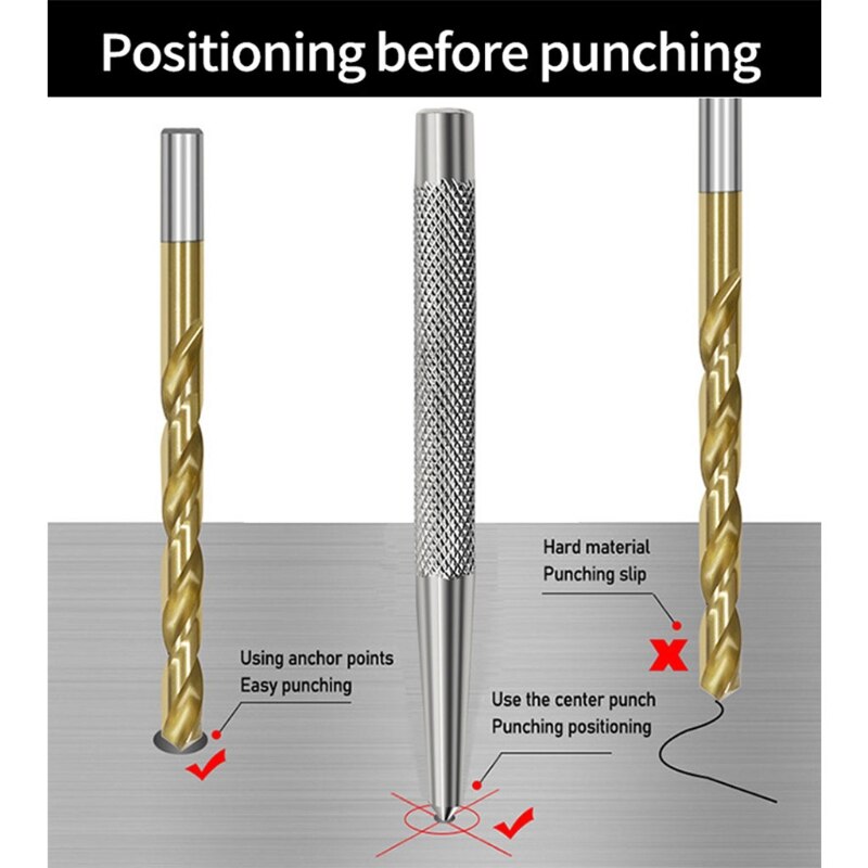 6XDD 5 Inches Heavy Duty Automatic Center Punch Perfect Automatic Center Punch High Hardness Punch Applicable Metal Wood