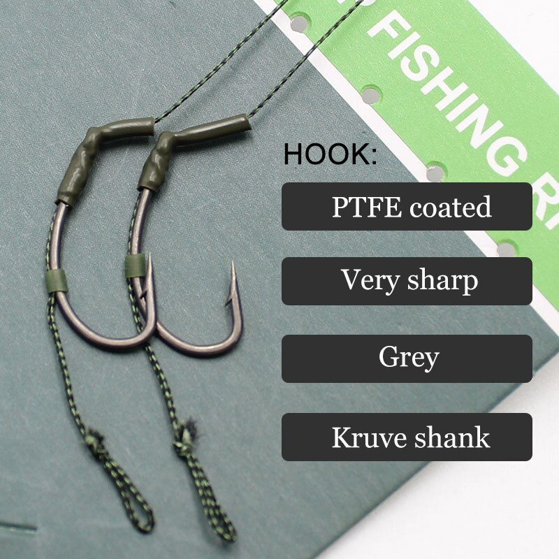 6pcs Pop Up Ready Made Carp Rig For Fishing Carp Fishing Hook Hair Rig Rolling Swivels Ring Barbed Hook Fishing Line Carp Tackle