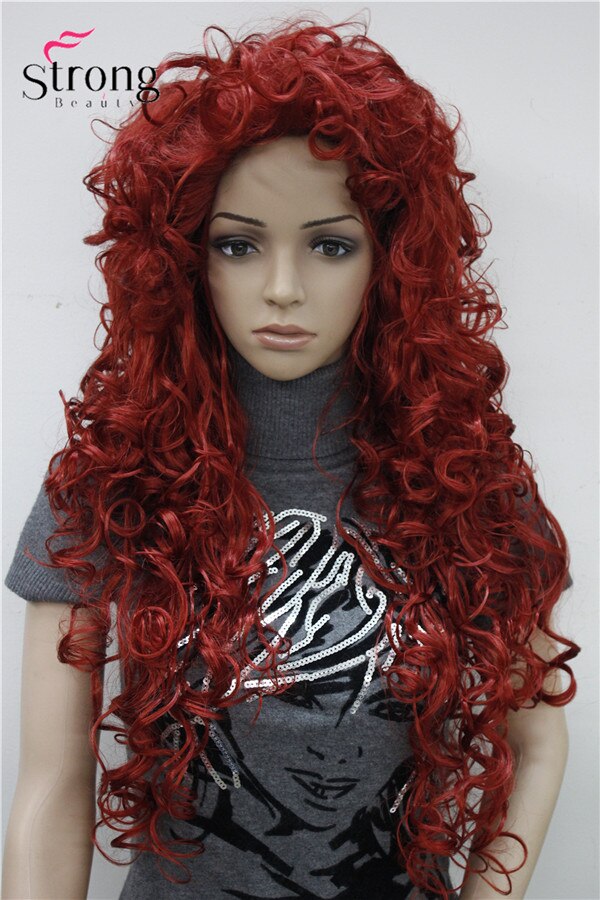 StrongBeauty-peluca sintética roja rizada larga, pelucas de Cosplay, opciones de color