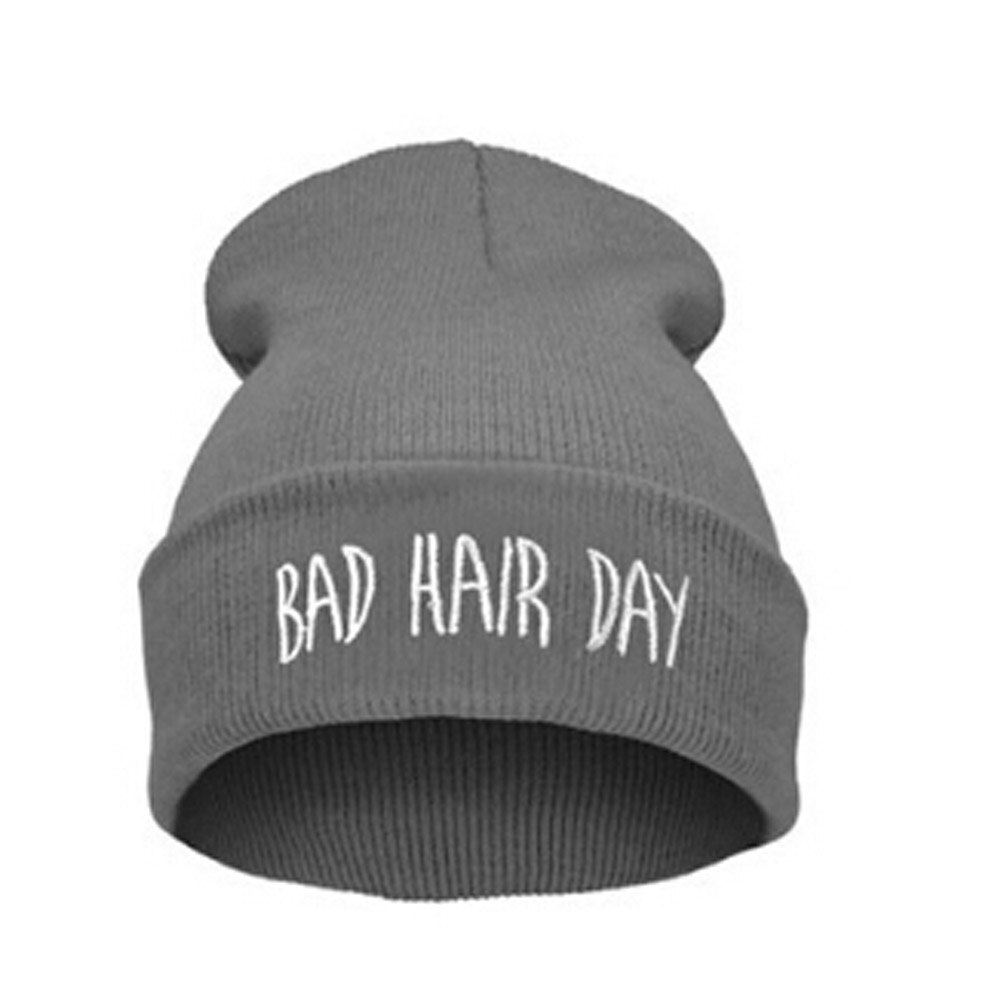 1pc letters winter lente bad hair day beanie pet mutsen voor vrouwen mannen gebreide skullies muts gorro feminino inverno