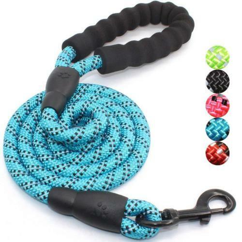 5FT Sterke Pet Hondenlijn Klimmen Touw Reflecterende Draad Nacht Veilig Gewatteerde Handvat Nylon Running Riemen Voor Kleine Grote Honden