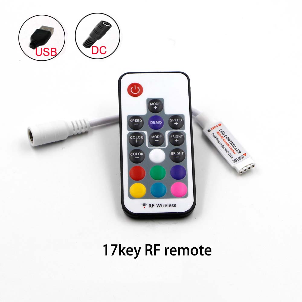 USB/DC 3/17/20/24/44 Tasten RGB Controller Musik IR RF LED Lichter Streifen Fernbedienung für RGB LED Streifen Lichter 5050 2835 SMD: Brown / 28