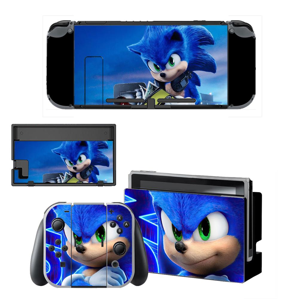 Vinyl Screen Skin Sonic Protector Stickers for Nintendo Switch NS Console + Controller + Stand Holder Dock Skins Stickers: QBYSNS0441