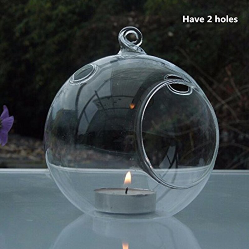 12Pcs 80MM Opknoping Theelichthouder Glas Globes Terrarium Bruiloft Kandelaar Kandelaar (12 stks/set)