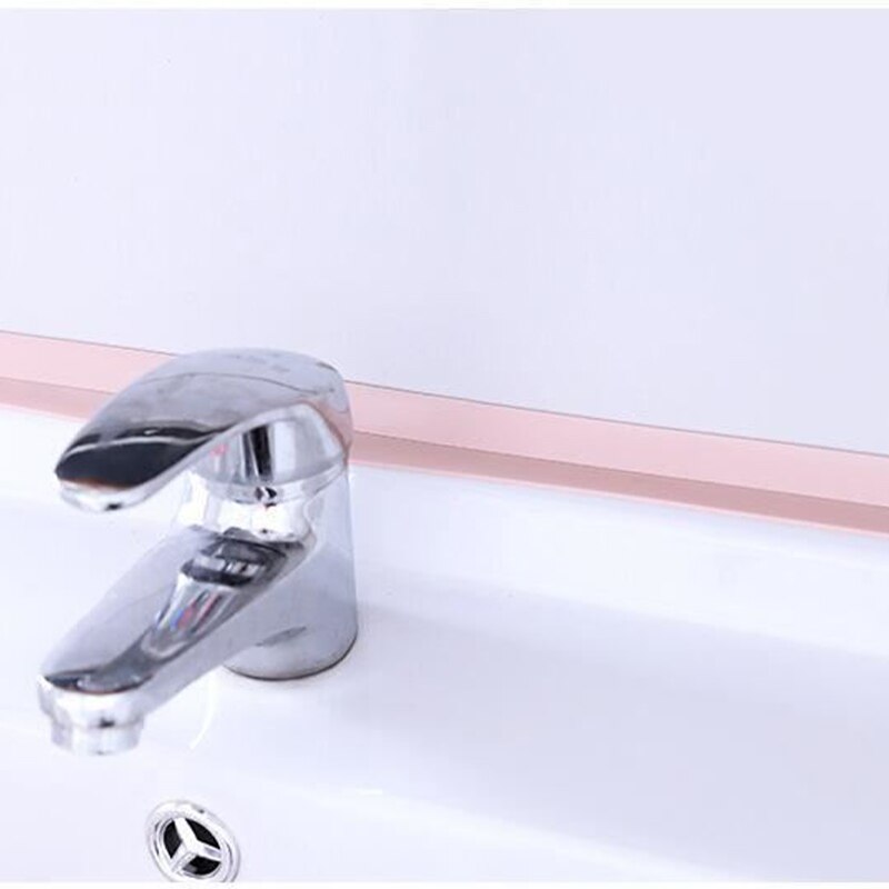 1pc Waterproof Sealing Strip Tape PVC Waterproof Adhesive Sealing Tape Kitchen Bathroom Sink Caulk Strip Corners Sealing Strip
