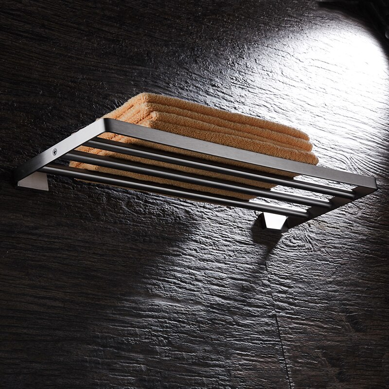 Badkamer Handdoek Rek Roestvrij Staal Geborsteld Wall-Mount Handdoekhouder Handdoek Plank Acessorios