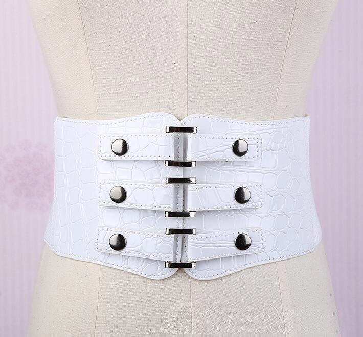 Metal Punk Klinknagel Brede Riemen Slim Corset vrouwen buikband riem riem taille vrouwelijke Kleding accessoires