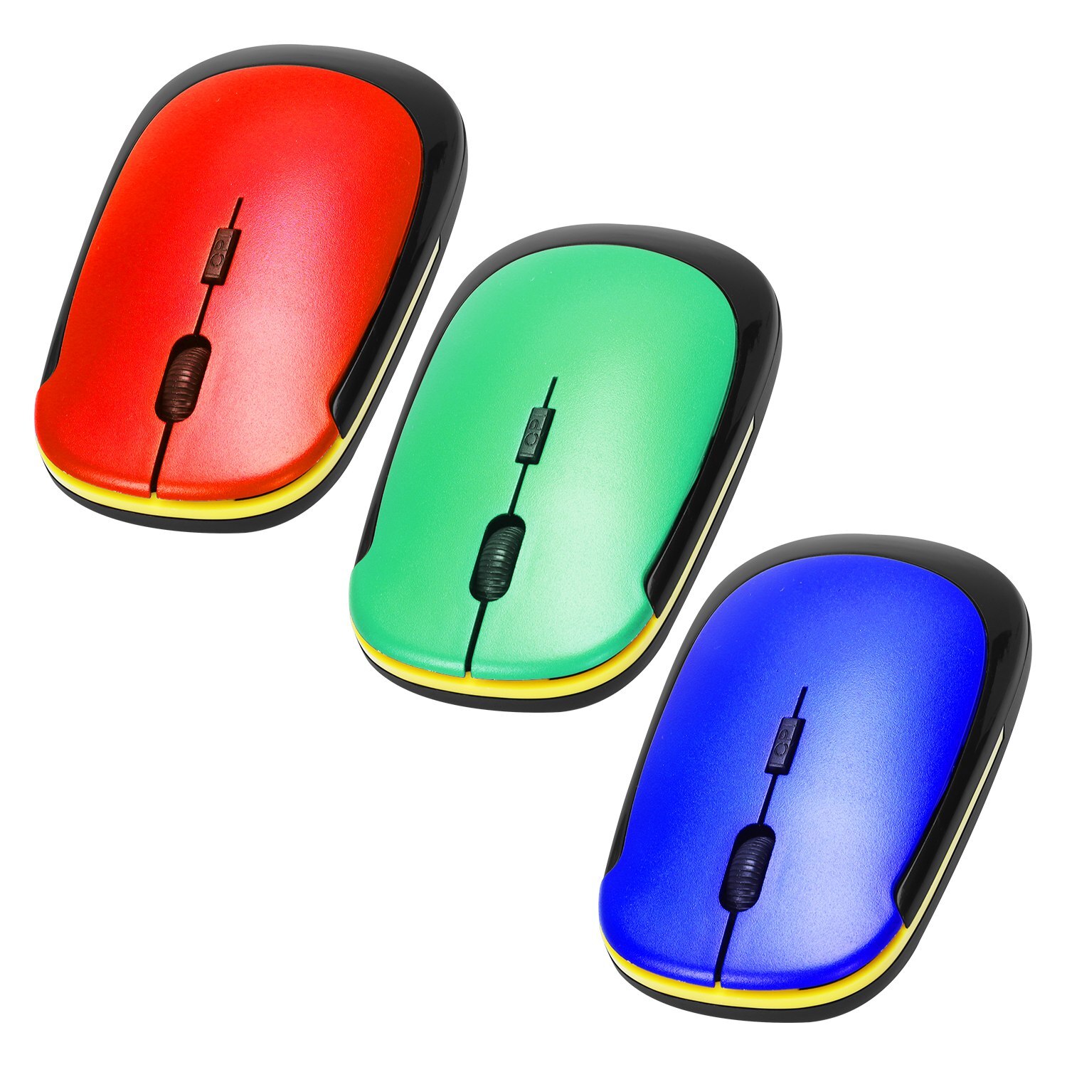 Ultra-Slim Mini USB Wireless Optical Wheel Mouse Mice for All Laptop HP Dell(red)