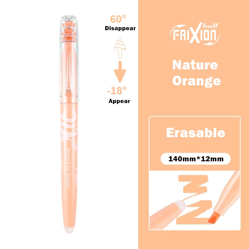 1pcs Pilot Erasable Highlighters Pastel Markers Pen Disappear Frixion Marker Liner Drawing Lettering Stationery H6250: Nature Orange