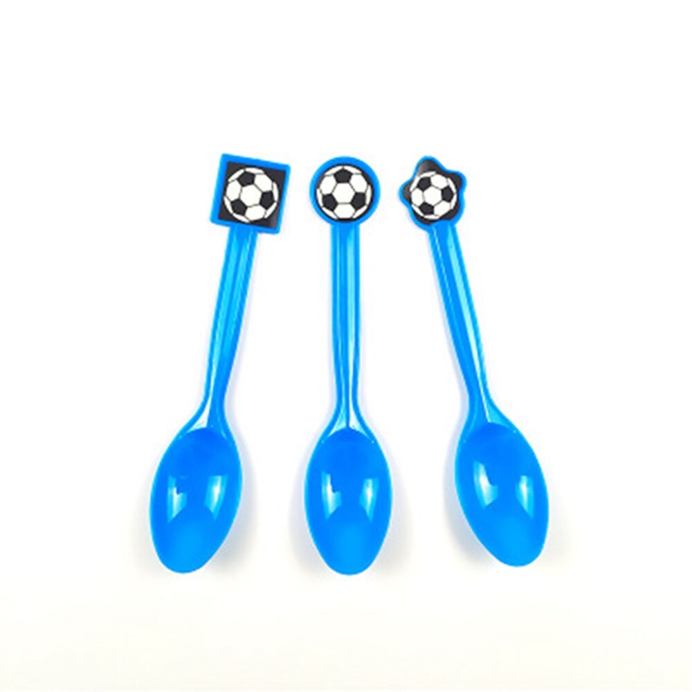 World Cup football children birthday party decoration flag pull mask tablecloth paper plate cutlery set ，baby shower: Spoon 10pcs