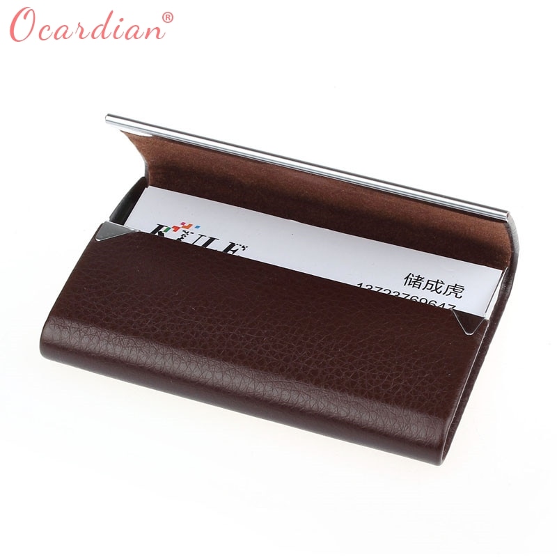 OCARDIAN Preferential Name Id Card Holder Case Wallet Box Leather Business Credit Card ##418