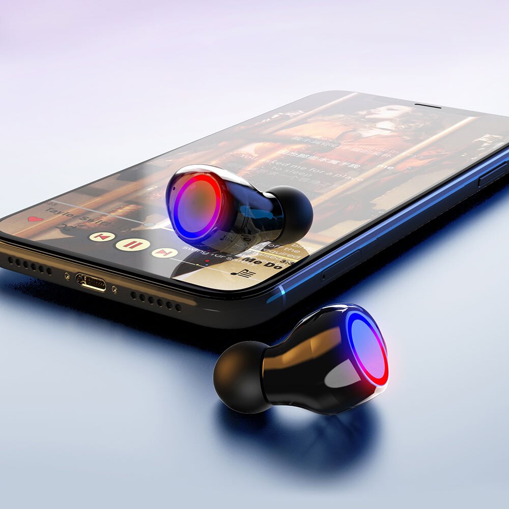 Originele Tws Draadloze Bluetooth Hoofdtelefoon IPX7 Waterdichte 3500Mah 9D Stereo Hifi Headset Led Display Muziek Sport Oortelefoon
