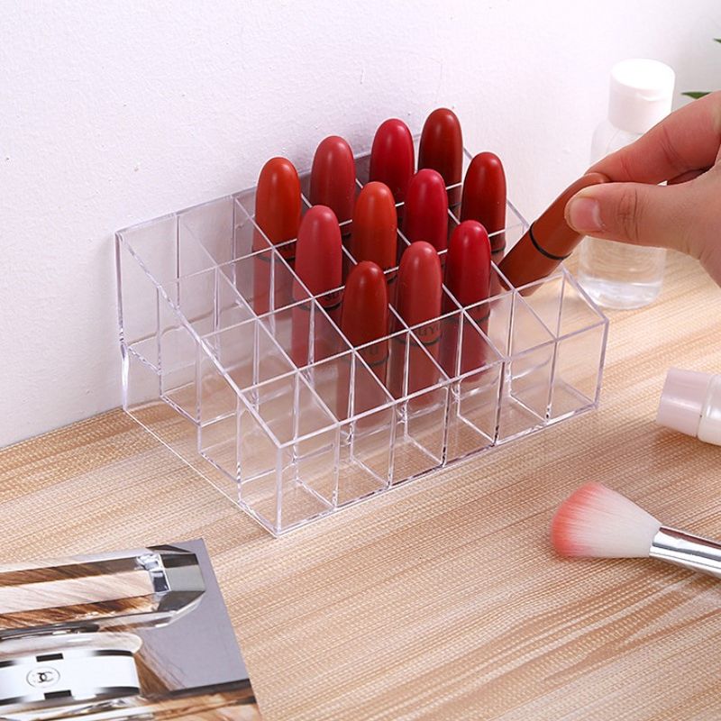 Caja organizadora de almacenamiento de pintalabios, Soporte transparente para pintalabios, caja organizadora de accesorios de maquillaje, estuche para tocador de cosméticos