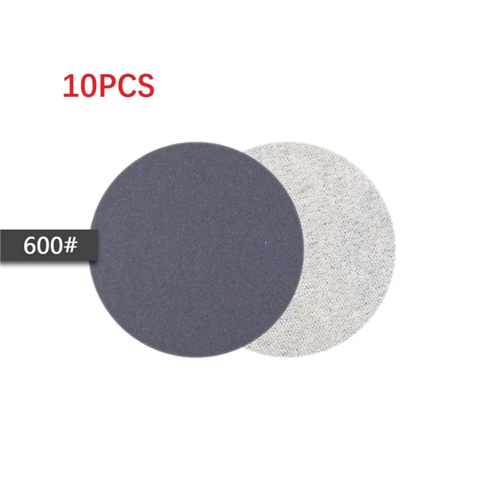Papel de lija de agua/seca, disco de lijado de gancho y bucle de 3 pulgadas y 75mm, herramientas abrasivas de papel de arena de grano 240-10000, 10 Uds.: Plata