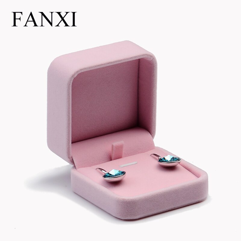 Velvet Jewelry Box - Pink - 19x19x4cm - Ring, Necklace, Earring, Bracelet Display - Oirlv