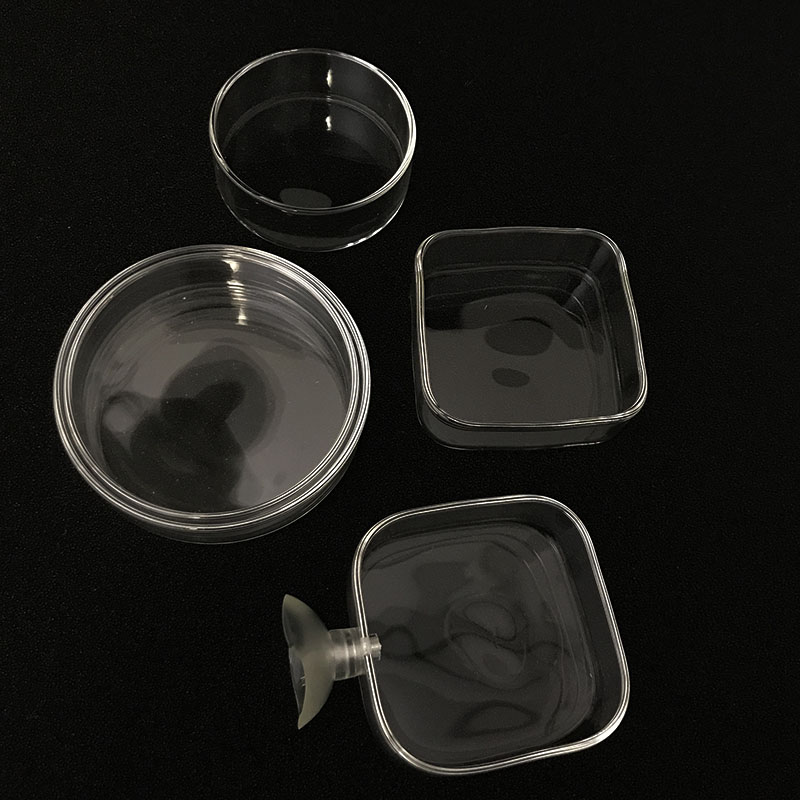 Transparent Aquarium Fish Tank Shrimp Food Feeding Circle Glass Feeder Floating Bottom Feeder Fish Shrimp Aquarium Accessories