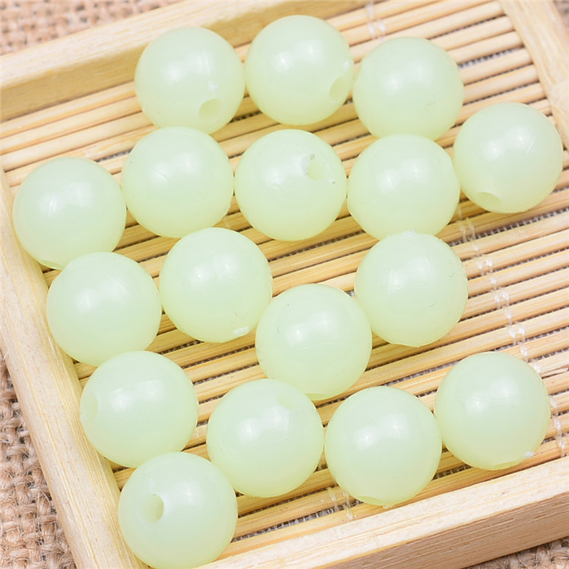 Lote de perlas luminosas para la noche, lote de 100 unidades de bolas flotantes redondas de 5MM, 6MM, 8MM, accesorios para aparejos de pesca, señuelo X071