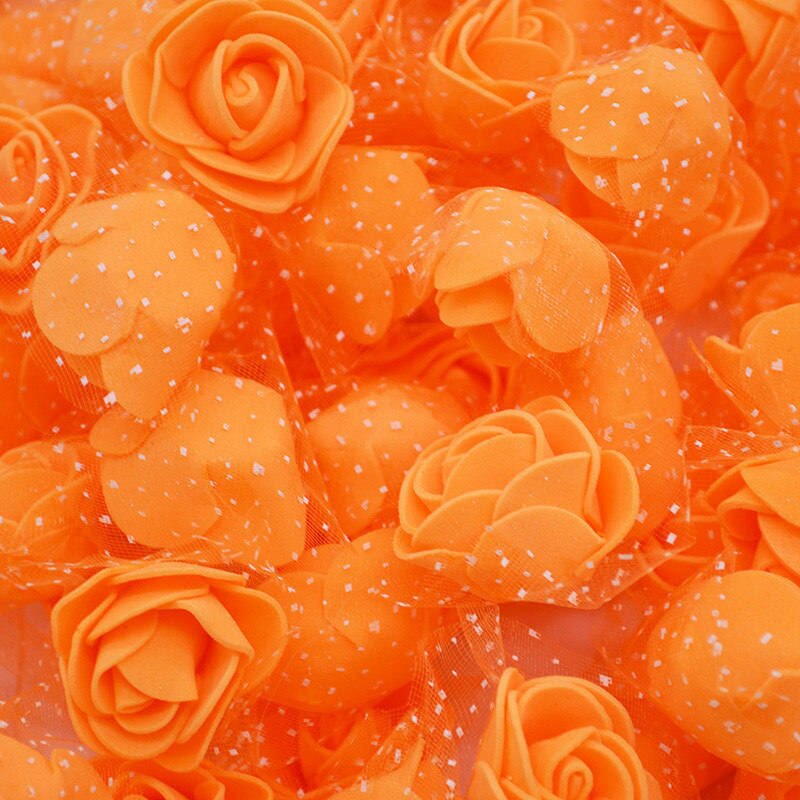 Mini roses en mousse de polyéthylène, 3.5cm, 50 fleurs/lot, têtes de fleurs artificielles, pour décorer un mariage, à la maison, pour l'artisanat: F06