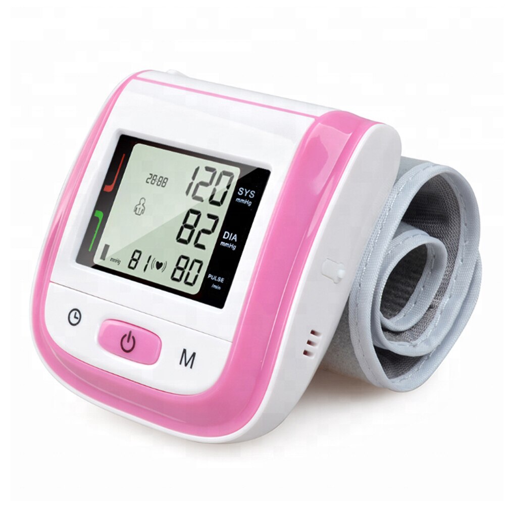 Professionelle Automatische Manschette Tensiometer Tonometer Blutdruck Monitor Haushalts Bp Maschine Für Messung: Rosa Farbe